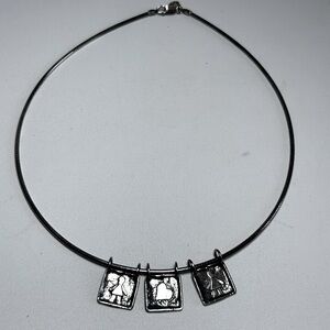 Rare Silpada Sterling silver 925 Torque charms necklace girl heart pendants